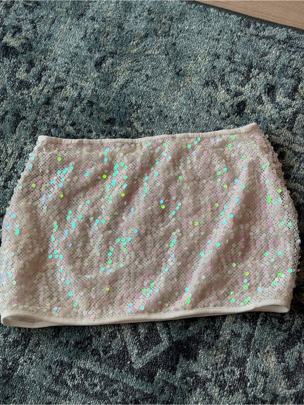 Missguided + Iridescent Sequin Mini Skirt in Pale Pink